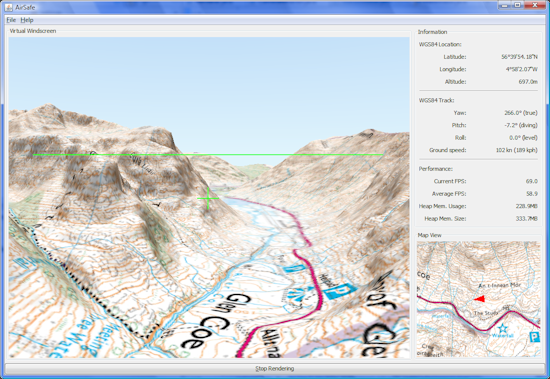 My final-year project rendering the view down Glen Coe